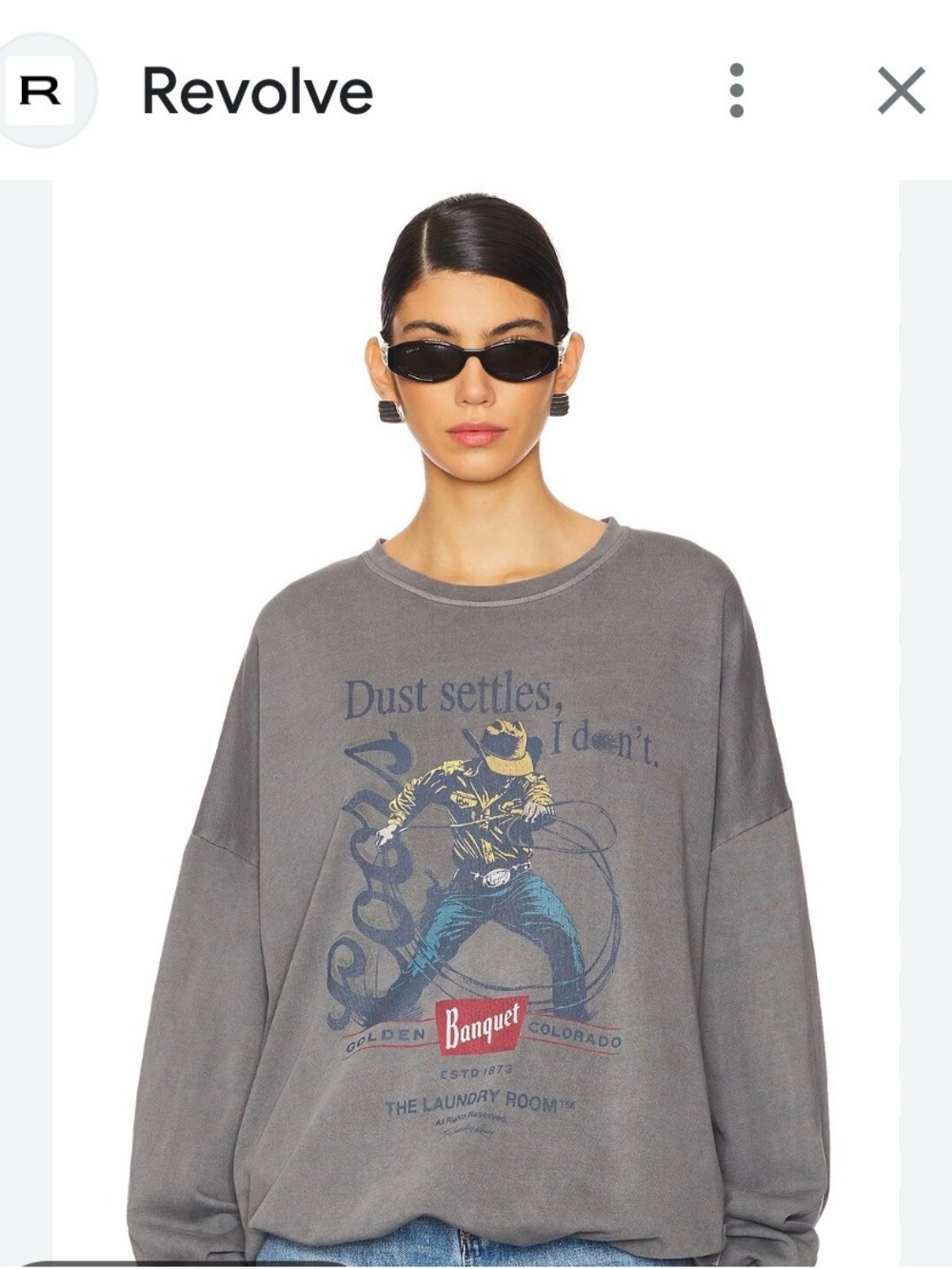 REVOLVE Gray Vintage Cowboy Graphic Sweatshirt